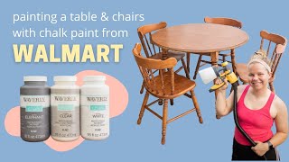 WALMART CHALK PAINT Is it worth it  Kitchen Table and Chairs Flip [upl. by Clava844]