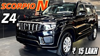 2024 MAHINDRA SCORPIO N Z4 BLACK WITH ALL ACCESSORIES PRICE ₹1490 LAKHS DETAILED REVIEW [upl. by Killam]