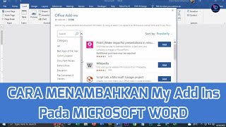 Menambahkan My Add Ins pada Microsoft Word dibritauchannel [upl. by Zebaj949]