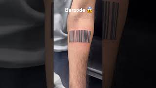 Barcode tattoo artshorts tattoo artist art support india [upl. by Nairbal]