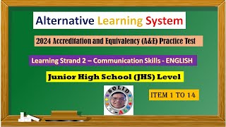 Video 240 2024 AampE Practice Test LS 1 Communication Skills English JHS Part 1 [upl. by Marve]