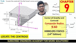 960 Centroid of Composite bodies or Shapes  Chapter 9  Hibbeler Statics 14th Engineers Academy [upl. by Sherm]