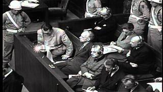 Sir Hartley Shawcross delivers speech at court in the Nuremberg trials Germany HD Stock Footage [upl. by Hsan]