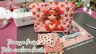 TUTO Couture  Trousse amp Lingettes en Tissu Fraise Magnifique 🍓 [upl. by Arden386]