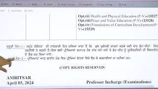 GNDU DATE SHEET BED SEM 4 [upl. by Eetsim941]