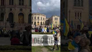 Ukrainian Antiwar protest  Oslo Stortinget  The Parliament [upl. by Akel]