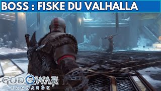 GOD OF WAR RAGNAROK BOSS  FISKE DU VALHALLA  FULL FIGHT  COMBAT [upl. by Aikin988]