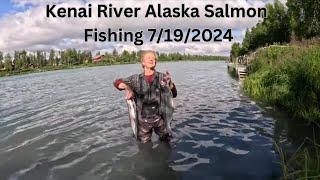 Fishing for salmon on Kenai river Alaska 7192024 [upl. by Yrallam]