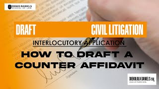 DRAFT  COUNTER AFFIDAVIT IN RESPONSE TO INTERIM amp INTERLOCUTORY INJUCTION  CIVIL LITIGATION  NLS [upl. by Acirne422]