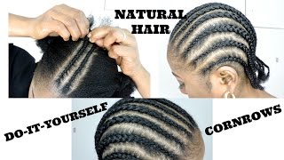 HOW TO CORNROW YOUR HAIR  BEGINNERS FRIENDLY DIY [upl. by Halsy365]