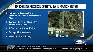 Bridge inspection work being done on Route 3A in Manchester [upl. by Darnok181]