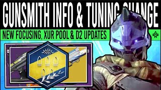 Destiny 2 FOUNDRY FOCUSING amp GUNSMITH CHANGES Weapon Tuning Xur Update New Weapons amp TWID Info [upl. by Rama]