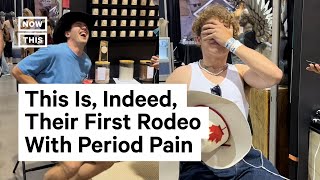 Period Pain Simulator Gets Tested on Cowboys amp Raises Awareness [upl. by Akinert]