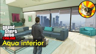 Aqua interior  Penthouse Suite 3 Eclipse Towers  GTA Online [upl. by Wyatan]