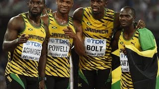 BOLT TAMBIÉN LE DIO EL 4X100 A JAMAICA  Mundial de atletismo Pekin 2015 [upl. by Baerman]