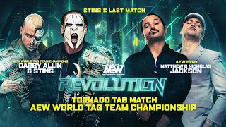 Stings Last Match Sting amp Darby v The Young Bucks  AEW Revolution LIVE Tonight on PayPerView [upl. by Andrew678]