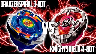 DRANZER SPIRAL 380T VS KNIGHTSHIELD 480T  BEYBLADE X NARRADO [upl. by Esch227]