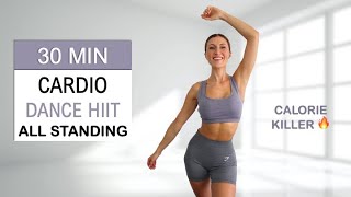 30 Min All Standing Cardio HIIT DANCE Workout  Burn Up to 400 Calories  To the Beat SUPER FUN [upl. by Arihaz]