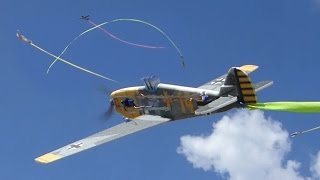 RC combat aircraft dogfighting with streamers [upl. by Garlinda]