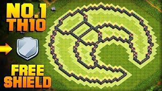 BEST TH10 FARMING BASE  PROOF  Moon  CoC Town Hall 10 FREE SHIELD Base  Clash of Clans [upl. by Amoakuh248]