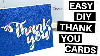 Easy DIY Thank You Cards  Thank you Cards with Cricut Explore [upl. by Lanuk]