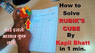 How to Solve quotRUBIKS CUBEquot In Hindi  RUBIKS CUBE TUTORIAL [upl. by Marlen318]