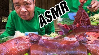 กินจุ๊ตับวัวดิบ ASMRเสียงกินตับสดๆ แจ่วขี้เพลี้ยสูตรเข้มข้น ซอยจุ๊ตับสดๆ [upl. by Neeluqcaj]