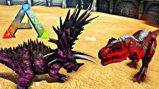 Ark Survival Evolved Boss Juggernaut 32 Vs Alpha T Rex Indominus Defeated Treta Jurassica 4 [upl. by Notnirb646]