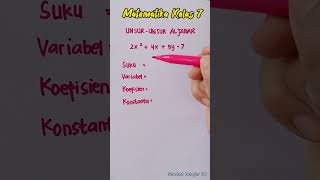 Menentukan Suku Koefisien Variabel dan Konstanta Bentuk Aljabar  Matematika Kelas 7 [upl. by Goeselt]