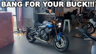 UNBOXING of NEW 2025 TRIUMPH TRIDENT 660 QUICK LOOK [upl. by Ikram]