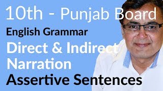 10th Class English Grammar  Assertive SentencesClass 10 English Grammar  Direct Indirect Sentence [upl. by Bernj]