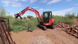 kubota kx0404 vs palo verde trees [upl. by Eugenius649]