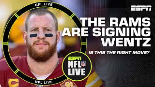 🚨 Rams signing Carson Wentz 🚨 Marcus Spears DOESNT HATE the move 👀  NFL Live [upl. by Puritan785]