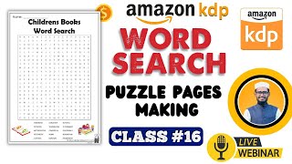 word search book making on Amazon kdp  Live Class 16 [upl. by Ahtaga]