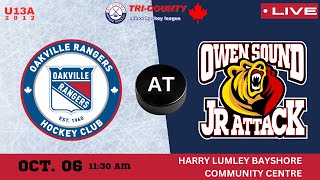 Oakville Rangers vs Owen Sound Jr Attack U13A October 6 2024 [upl. by Drarig]