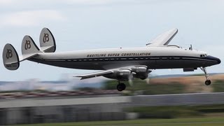 Spectacular Lockheed Super Constellation visual Approach  Paris Air Show 2013  HD [upl. by Idissak]