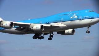 KLM Boeing 747 Landing  Schiphol Airport 29042013 [upl. by Prue]