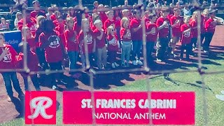 Cabrini Knights perform the National Anthem at the Tacoma Rainiers [upl. by Hastings136]