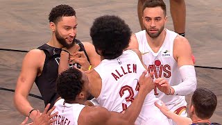 Ben Simmons amp Jarrett Allen get into it 👀 HEATED MOMENT [upl. by Nylahsoj]