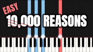 Matt Redman  10000 Reasons  EASY PIANO TUTORIAL by Synthly Piano [upl. by Enilarak]