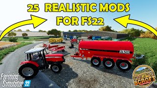 25 Must Have Realistic Mods For Farming Simulator 22 PC ONLY [upl. by Norbie]