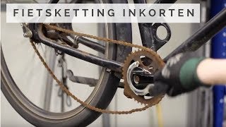 Fietsketting inkorten  Oude fiets ketting repareren [upl. by Standice]