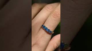 Vintage Cornflower Blue Sapphire Eternity Ring 9ct Yellow Gold sapphirering sapphire eternityring [upl. by Heilner]