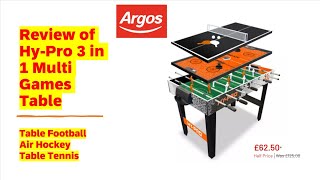 Review of HyPro 3 in 1 Multi Games Table  Price  Value Money [upl. by Eniarral242]