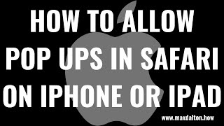 How to Allow Pop Ups in Safari on iPhone or iPad [upl. by Htial]