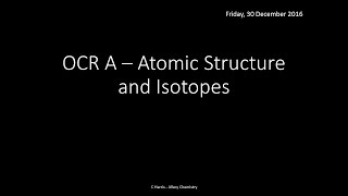 OCR A 211 Atomic Structure and Isotopes REVISION [upl. by Copp]