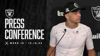 Aidan OConnell and Desmond Ridder Presser  121824  Raiders  NFL [upl. by Aicilef]