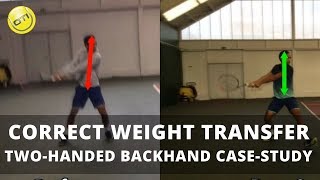 TwoHanded Backhand Tip Correct Weight Transfer For Better Shots [upl. by Jahn]