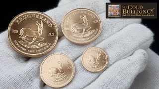 2022 Gold krugerrand Coin range  110oz 14oz 12oz 1oz [upl. by Enitsahc]