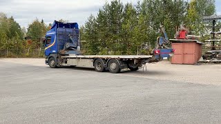 Köp Bodbil Scania R440 med sidlastarkranar på Klaravik [upl. by Claudina]